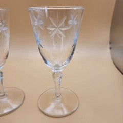 Libbey Candlelight Wine Clear Glass Circa 1930 Multiside Stem Star Cut Vintage