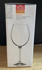 2 RCR Wine Glasses CRYSTAL Goblets Home & Table ‘Invino’ Italy NEW 22 3/4 oz