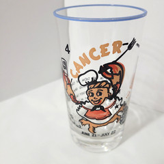 Anthropomorphic CANCER Crab The Chef Zodiac Drinking Glass Bar Ware Astrology