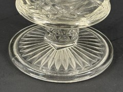 Set of 6 Clear Pressed Glass Water Goblets Diamond Pattern 5¾” Footed 10.7 Oz
