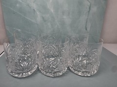 Vintage Bavarian 24% Lead Deep Cut Crystal Scotch Glasses