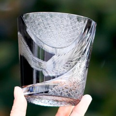 High-end Gifts Crystal Whisky Glass Edo Kiriko Glass Black with Gift Box 320ml