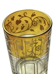 Partylite Vintage Retired Global Fusion Amber Glass Gold Detail Trim