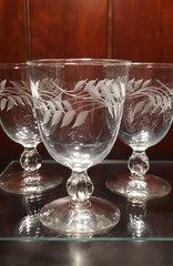 VTG Set of 4 Libbey Water Goblets Wheat Glasses (Stem 3003 Cut) Discontinued