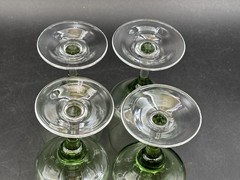 Set of 4 ~ Sasaki «HARMONY GREEN» Japan ~ Wine Glasses ~ 5″ Tall