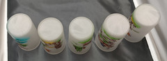 Libbey Rare Vintage Frosted Hunt Fish Bird Dog Tumbler Glasses 10 oz Lot Of 5