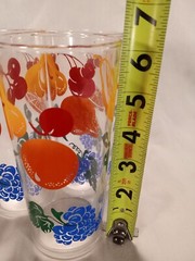 6 1/4″ Vintage Tom Collins Tea Glasses Fruit Cherry Grape Orange Pear Set of 3