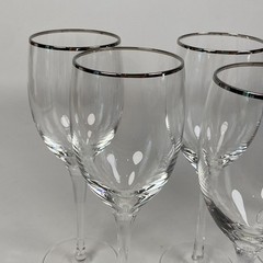 Set of 6 Lenox Ariel Platinum Trim Water Wine Glasses Stemmed 8 1/4″ Vintage