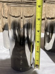 Set of 4 Mercury Silver Fade Highball Glasses 16 oz Tumblers Ombre Cocktail