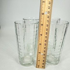 Pasabahce 8oz Highball Tumblers Clear Block Optic Set of 4