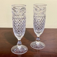 Two (2) Stuart Crystal Great Britain Sherbourne 6 3/4″ Champagne Flutes-Marked