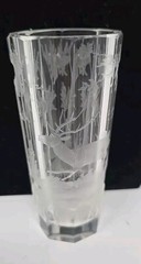 Antique Bohemian Heavily Engraved Woodland Stag Juice Glass 4″