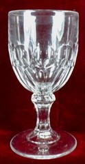 EAPG Goblet Two Row Mirror Loop & Argus with Knob Stem Flint Glass Antique #151