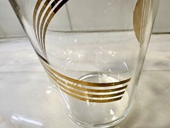 Art Deco Glass – Gold Swirl Tumbler Gold Gilt on clear glass 22-Karat Gold