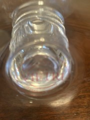 Vietri clear glass goblet 6.25″ tall 4″ at top rim and a 7.25” goblet. Set of 2