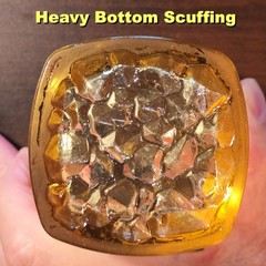 🍋 Heavy Bottom Scuffs 🍋 Citrus On The Rocks Glass 🍋 Signed 🍋 Fire and Light