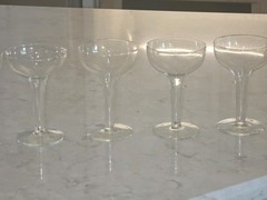 Vintage Hand‑Finished Coupe Glass – Mid‑Century Barware – Ground Pontil