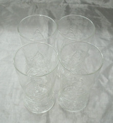 Vtg Arcoroc HOLLY TREE Christmas Set of 4~5-7/8″ Flat Tumblers 16 oz France EC 2