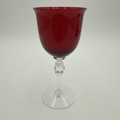 Morgantown Brilliant Ruby Red Stem Wine/Water Glass Goblet 6 Inch