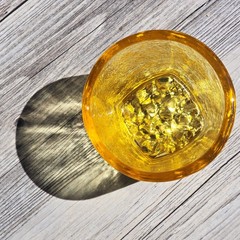 🍋 Heavy Bottom Scuffs 🍋 Citrus On The Rocks Glass 🍋 Signed 🍋 Fire and Light