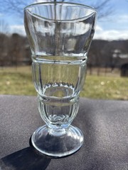 Anchor Hocking Clear Ribbed Panels #306 Milkshake Ice Cream Float 12oz Glass EUC