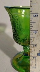 Set Of Four Perfect Indiana Glass Goblet Iridescent Green Carnival Grapes 5.25″