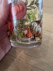 VTG Spice of Life Glass Tumbler Mushroom Tomato Pattern