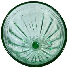 Beautiful ~KALALOU~ Handmade Wine Drinking Glass Green Recycled Glass. 8.5” Tall