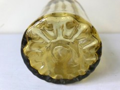Vintag BLENKO? Amber Bubble Glass Tumbler Handblown Swirl Rough Pontil