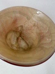 Hand Blown Goblets Stemware Stone Look Vintage Rare Earthtones Rustic Elegance
