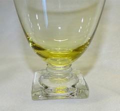 Fostoria 4020 Amber Set of 4 Footed Juice Tumblers Yellow Bowl Clear Base