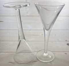 Set of 2 Mini Martini Apertif Glasses Clear Cocktail Barware