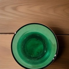 Vintage Forest Green Glass Small Plain Bud Vase Flared Rim Home Decor Plant Vase
