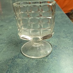 vintage lead crystal glass vase featuring a prominent geometric square
