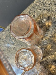 Pink Hocking Glass Princess Flat 2 Water and 1 Juice Tumblers