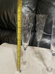 Orrefors Crystal Champagne Bell Flutes Millennium Bells by Erika Lagerbielke 6