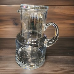 Vintage Bedside Tumble-Up 2 Piece Pitcher And Cup-Clear Glass