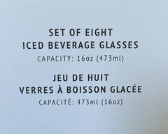 Godinger Dublin Iced beverage Glasses, 16 Oz Goblets Set Of 8