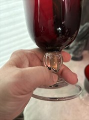 Vintage Cranberry Glass Goblets Set Of 2 Perfect Condition:)