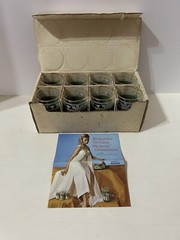 8 Jeanette 6oz Juice Glass In Wedgwood Green With 22K Gold Trim With Box