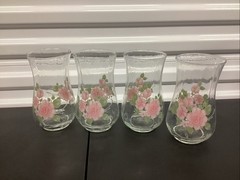 Set Of 4 VTG Gibson “Roseland” 22 Oz Glass Flared Tumblers