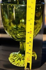 Mix Match Imperial Provincial Thumbprint 2 Avocado Green/2 Amber Cordial Goblets