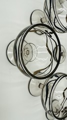Vintage Art Deco Set Of 6 Clear Glass Silver Overlay Dessert Champagne Glasses