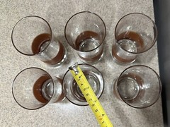 6 Vintage Libbey “Brandywine» Pattern Glass Tubbler Glasses MCM In EUC