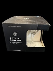 Bohemia Crystal Martini Glasses Set of 4, 9.5 oz Clear, Czech Republic