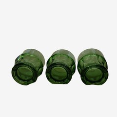 Vintage Mosser Glass Emerald Green Georgian Honeycomb 3 inch Tumblers – Set of 3