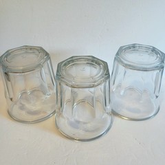 Anchor Hocking Flat Tumblers Glasses Set Of 3 Clear Bistro 8 Panels 12oz Heavy