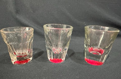 Vintage Culver Gold Tone Metal Shot Glass Caddy 8 Section Caddy W/6 Shot Glasses