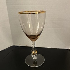 2 Josef Stanik Water Goblet Golden Ball Zuzana Czech