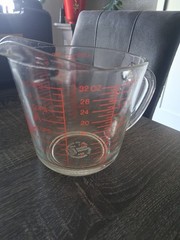 Vintage 4 Cup 1 Qt Anchor Hocking Glass Red Measuring Cup Oven Basics No. 499
